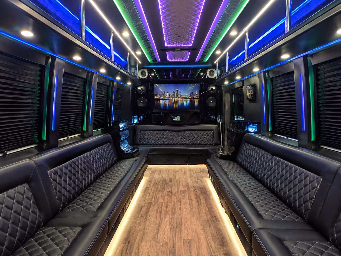 wichita falls 25 passenger party bus interior