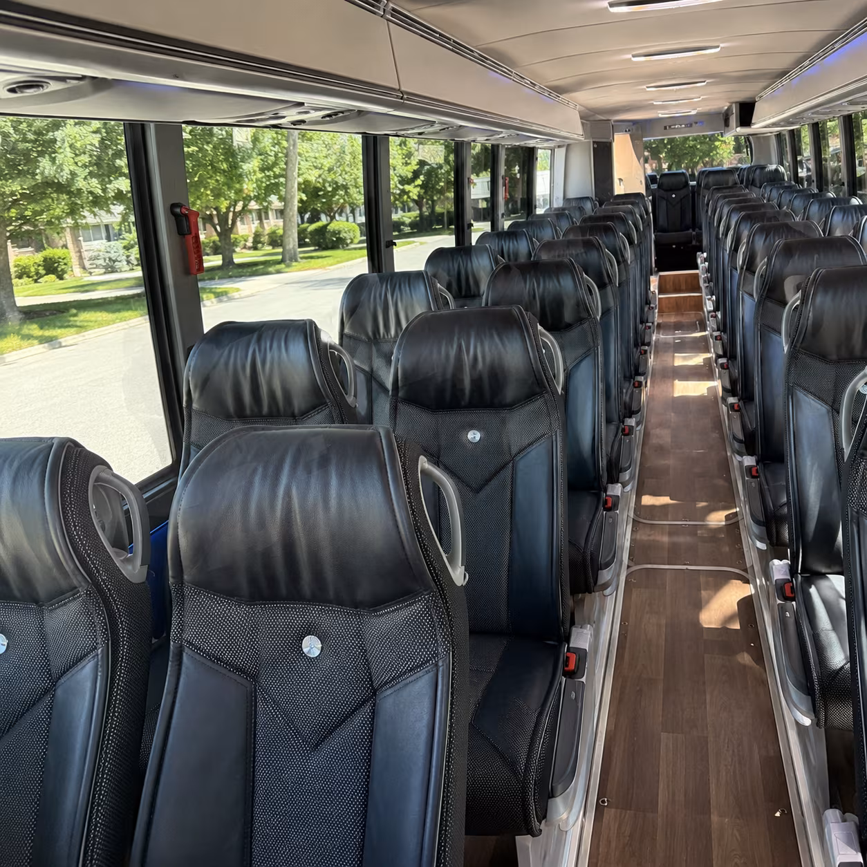 wichita falls 40 passenger charter bus inside